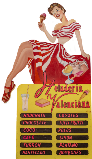 Cartel Heladería Valenciana Infantes